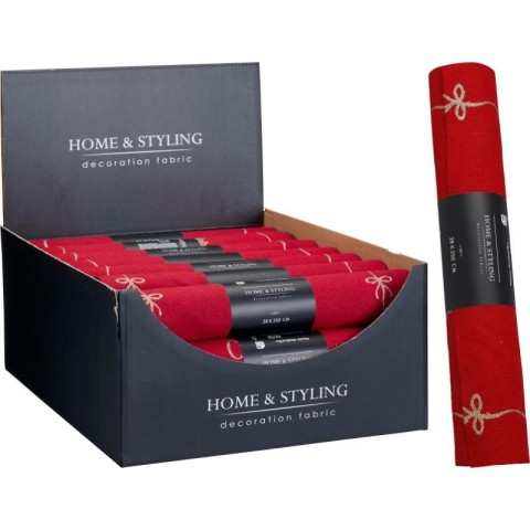 TESSUTO DECORATO ROSSO 25X250
